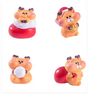 3d statua in miniatura in resina renna regalo calza pupazzi di neve pupazzi di neve albero decorazione XMA casa di mele natale all'aperto figura giocattolo per bambini - Product Image 2