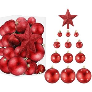 Nueva Llegada de Adornos para Árbol de Navidad, Juego de 61 Piezas de Bolas de Navidad y Estrella para la Punta del Árbol, Caja de Regalo, Adornos Colgantes de Navidad - Product Image 3