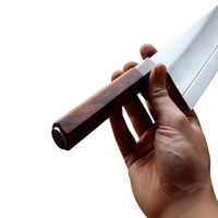 Couteaux de chef japonais en acier inoxydable avec manche en bois, finition satinée, pour droitiers, couteau de chef à vendre