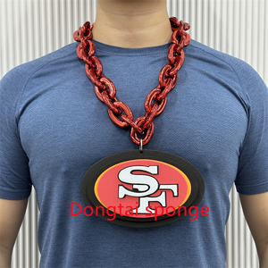 カスタムNFLチームサンフランシスコ49ers 3Dプリント誇大広告チェーンネックレスゲームデーファンアクセサリー - Product Image 3
