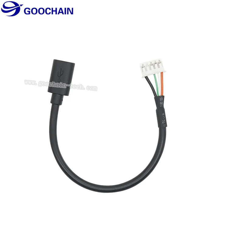 מיקרו USB נקבה כדי להתאמה אישית דופונט/PH/JST XH2.54-2P אספקת חשמל מסוף קו טעינת חוט