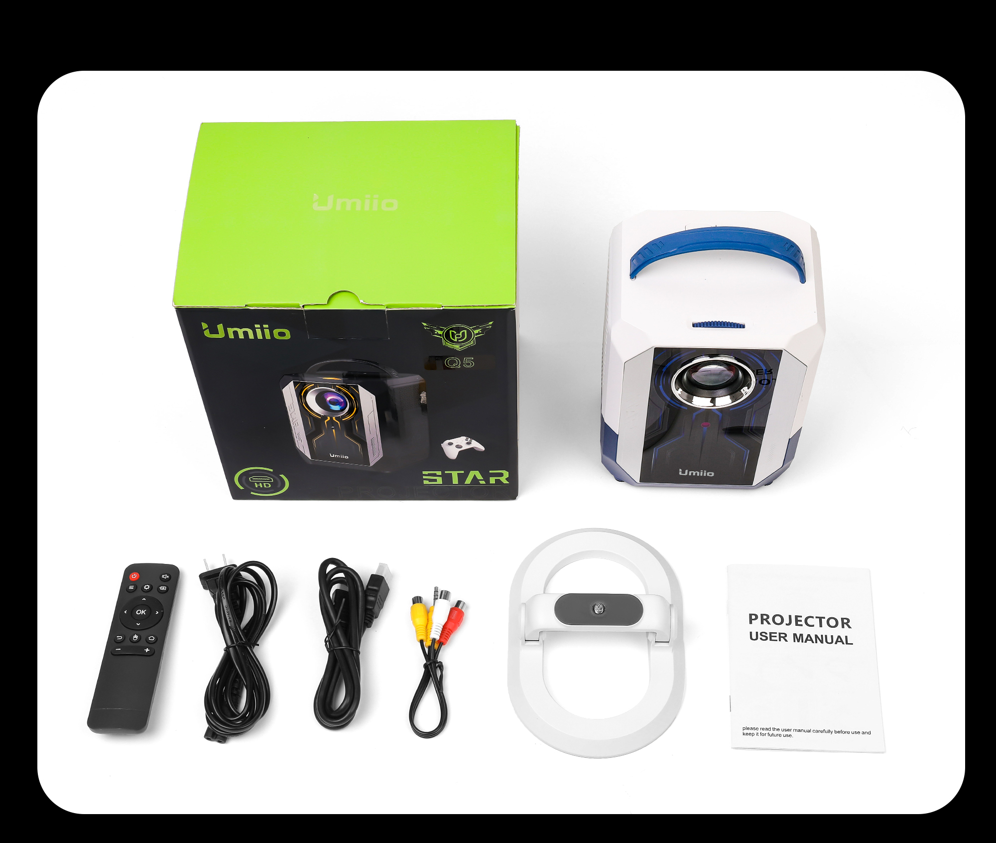 Umiio A600 Q5 Projector - Portable 4K HD Smart Home Theater