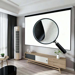 Écran de projection acoustique personnalisé 2026, écran de projection acoustiquement transparent en tissu blanc, écran incurvé irrégulier étroit - Product Image 6