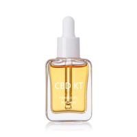Kemasan perawatan kulit kosmetik 30ml persegi bening tepi melengkung botol tetes kaca Serum minyak esensial rambut mewah dengan tetes mata