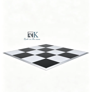 Piso de Baile de Buena Calidad para Fiestas y Eventos con Paneles Blancos y Negros con Bordes de Aluminio - Product Image 1