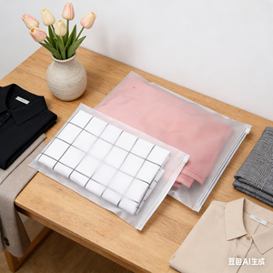 Sacs de rangement pour vêtements durables avec fermeture éclair, pochettes transparentes en plastique, sacs de voyage anti-poussière pour vêtements, imprimés en sérigraphie, en gros - Product Image 1