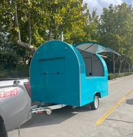 Nouvelle remorque alimentaire mobile de 10 pieds en acier inoxydable pour mini-glaces, pizzas, café, desserts et bar mobile bleu