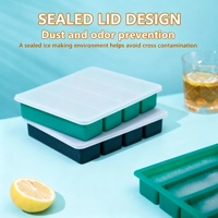 Bacs à glace empilables en silicone sans BPA, super cubes à démoulage facile, contenants de stockage alimentaire avec couvercles pour la préparation des repas