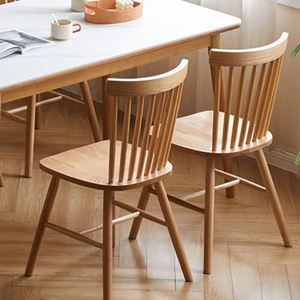 Silla de comedor rústica de restaurante de nogal de madera maciza de roble antiguo Simple al mejor precio - Product Image 3