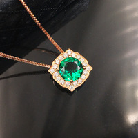Trèfle à quatre feuilles collier de bijoux de mode 18K or jaune fleur coeur coupe laboratoire collier de diamants émeraude bijoux pour femmes