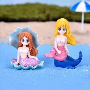 Miniatur Figurines Shell Putri Duyung Lanskap Mikro DIY Kerajinan Bonsai Tangki Ikan Ornamen Dekorasi Rumah Desktop Akuarium