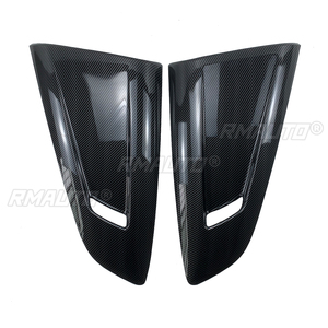 6PCS 2015-2022 for Ford Mustang Car Rear <b>Windows</b> Louver Trim Shutter <b>Cover</b> Vent Scoop Decoration Carbon Fiber Style Glossy Black - Product Image 3