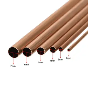 Copper Tube 2mm 3mm 4mm 5mm 6mm 7mm OD X 0.5mm Wall Thickness 300mm Length Seamless Round Pipe Tubing Price