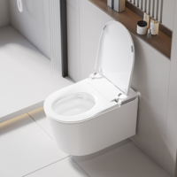 Haut de gamme intelligent céramique salle de bain sanitaire mur-accroché caché réservoir d'eau petite toilette élargir siège chauffage télécommande