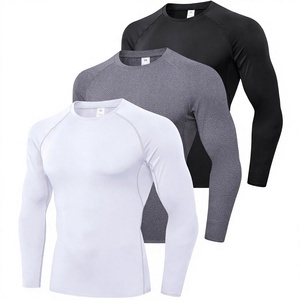 Camiseta de Compresión de Manga Larga para Hombre, Transpirable, Ajustada, Cuello Redondo, para Deportes, Gimnasio, Capa Base - Product Image 4