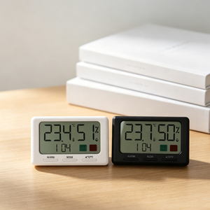 <span class=keywords><strong>Thermomètre</strong></span> hygromètre numérique magnétique mince avec écran LCD, capteur <span class=keywords><strong>de</strong></span> température et d'humidité intérieure, réveil, pour la maison, le bureau ou le mur - Product Image 3
