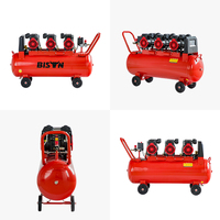 Compresseur d'air sans huile à trois moteurs BISON (CHINE) 1500W*3, 100L, 750L/min, 8 bars, 220V, compresseur robuste pour atelier industriel