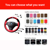 Housse de volant en cuir Teering pour BMW Série 3/5 E46/E36/E39 M3/M5 330i/330Ci/525i/540i Luxe 3 branches