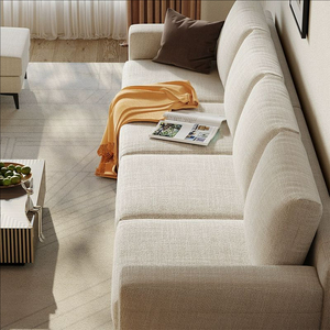 Sofá de ocio moderno de tela <span class=keywords><strong>en</strong></span> forma de <span class=keywords><strong>L</strong></span> y sofá cómodo de cuero negro puro de madera cómodo conjunto de muebles para sala de estar - Product Image 5