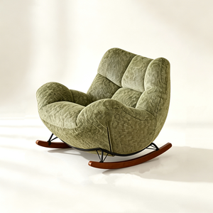 <span class=keywords><strong>Fauteuil</strong></span> <span class=keywords><strong>à</strong></span> <span class=keywords><strong>bascule</strong></span> mobile de style nordique crème pour la maison, léger, pour adulte, idéal pour balcon et salon - Product Image 4