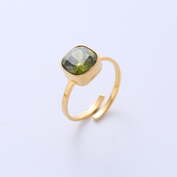 Quadratischer Zirkon ring aus Edelstahl, Diamant im Princess-Schliff, nicht verblassen der geometrischer Design ring