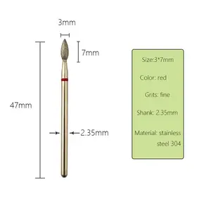 APROMS Diamond Nail Drill Bits 11 Type High Quality Flame Spiral Grits Cuticle Callus Milling Cutter Electric Manicure Drill Bit