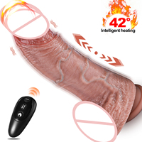 1,51 lb Kabelloser Ferngesteuerter Stoß-Dildo Vibrator 9,06 Zoll 10 Vibrationen 7 Stoßmodi 42°C Heizung G-Punkt Sexspielzeug für Frauen Consolador