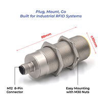 Lector RFID Integrado Industrial FineJoin D1646T 13,56MHz ISO15693 Antena Metálica PoE Modbus TCP IP para MES