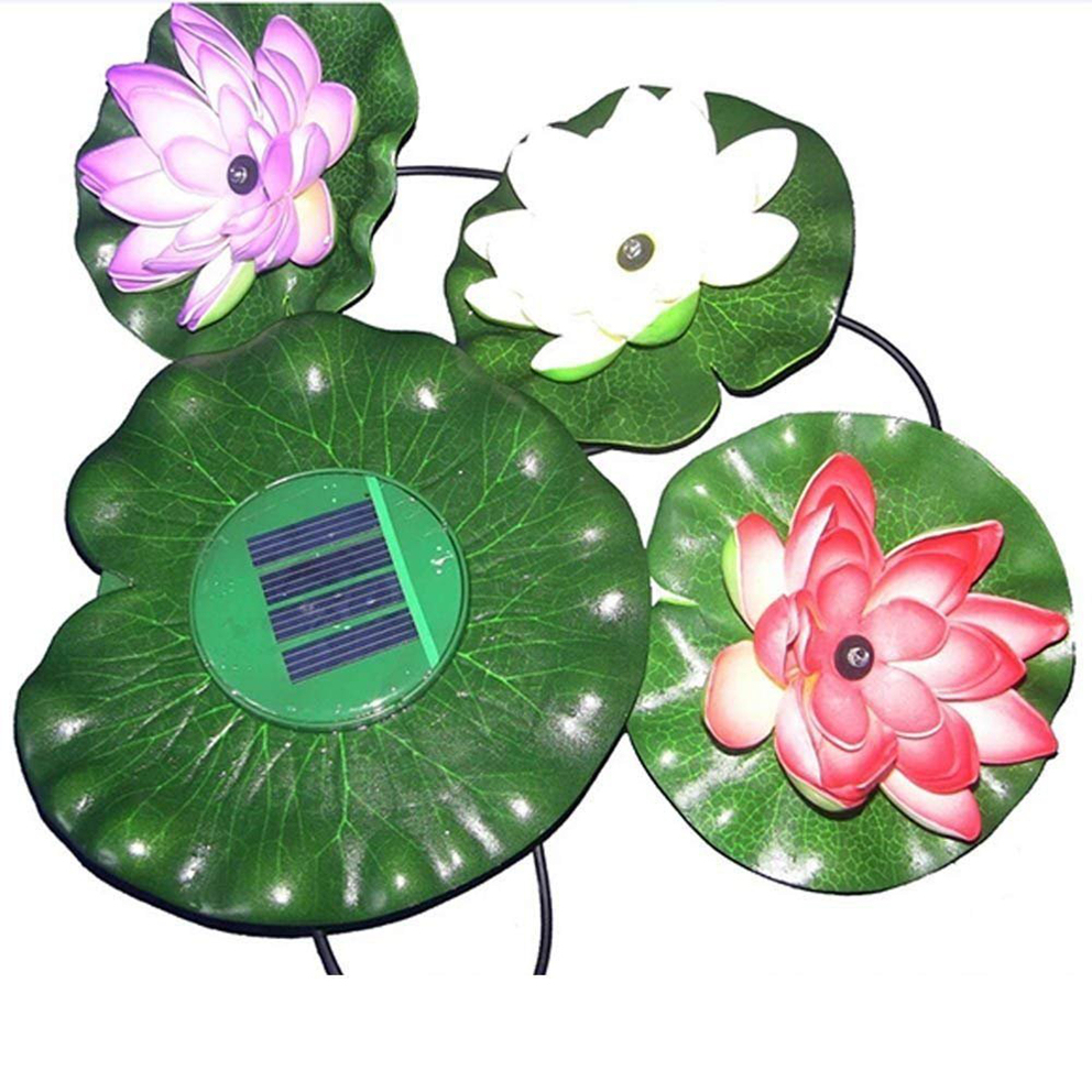 Solar Lotus Light with Led Lights Floating on the Water Changeable Colorful Automatically, Resistance Waterproof Decorative