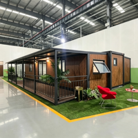Villa préfabriquée de luxe, unité d'habitation autonome, 20Ft 40Ft, extensible, en panneaux sandwich en acier léger, type conteneur, installation rapide, portable