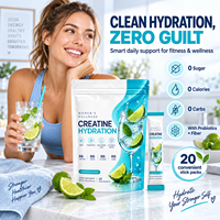 WELLBODY Beauty Hydration Support, poudre d'hydratation à la créatine pour femmes, cocktail aromatisé, acide hyaluronique, biotine, 0 sucre, 0 glucides