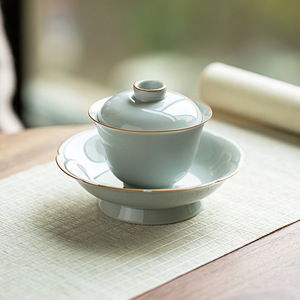 Guanlan Gaiwan <b>Teacup</b> Porcelain With Lid Bell Shaped Covered Bowl For Kung Fu Tea Set Household Use - Product Image 2