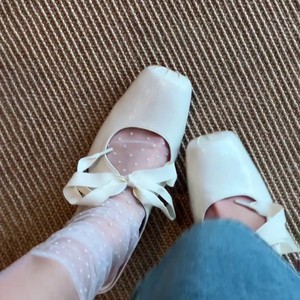 Mules de piel de oveja con punta cuadrada y lazo, sin cordones, con plataforma, para mujer, de verano. - Product Image 4