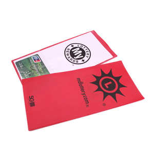 Porte-documents PVC pliable à deux volets, couleur unie, personnalisable, avec fermeture à clip, format 4 pouces, pour impression de billets, coupons, cartes et portefeuille de <span class=keywords><strong>voyage</strong></span> - Product Image 4
