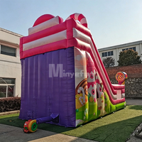 Toboggan aquatique gonflable en PVC de qualité commerciale à double voie Candy Land 8*4*6m pour adultes, utilisation intérieure/extérieure