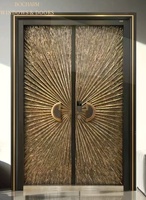Porte de sécurité double en acier martelé BOCHARM avec transom en fer forgé et serrure à empreinte digitale pour villa de luxe et hôtel