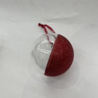Boules de Noël en plastique transparent semi-pailletées de 8 cm et 10 cm, incassables, décorations suspendues pour sapin de Noël