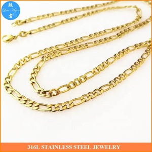 Chuỗi Vòng Cổ Cho Nam Giới Phụ Nữ Vàng Màu Thép Không Gỉ <span class=keywords><strong>Figaro</strong></span> Chains - Product Image 2