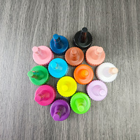 Tapa de 24 mm de calibre PP azul con boquilla puntiaguda, tapa puntiaguda para botella, tapa para teñido de ropa, botella exprimible para pegamento, tinta en polvo