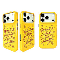 Étui de téléphone en PU brillant motif trèfle mignon - Protection intégrale antichoc magnétique avec boutons métalliques pour iPhone 15 16 17 Pro Max