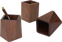 Boîte à crayons en bois de noyer noir de luxe personnalisée, vente en gros, faite à la main, multi-usages, cosmétique, bureau, papeterie, nettoyant pour le visage