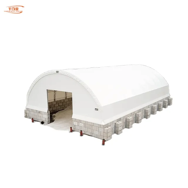 CT5040 0.55KN windloading hot galvanized steel frame plant shipping polyethylene quonset container portable canopy