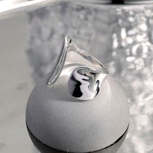 Dylam Metallic Style Wholesale Minimalist Irregular <b>Adjustable</b> <b>Ring</b> 925 <b>Sterling</b> <b>Silver</b> Engagement Wedding Women <b>Ring</b> - Product Image 5