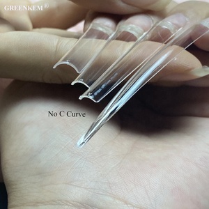 Pointes d'ongles XXXL en ABS naturel transparent demi-couverture longue XXL non courbe en C ongles français ongles artificiels - Product Image 2