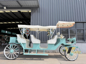 Hot Selling Wedding Carriage European Style Customized <b>Flower</b> Carriage Hotel <b>Pick</b>-up Electric Horse Carriage - Product Image 2