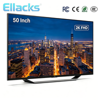 TV LED Smart Frameless 50 Inch Murah WiFi HDTV DVB-T2 4K UHD TV Hotel Hemat Daya Tegangan Lebar