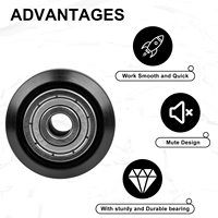 Roues à poulie en nylon de haute qualité 5x24x10mm, revêtues de plastique, avec roulement à billes à gorge profonde intégré S625zz pour imprimante 3D et meubles