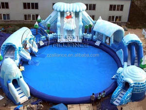 สไลเดอร์สระว่ายน้ำสวนสนุกสวนน้ำแบบเป่าลมพร้อมสระว่ายน้ำ - Product Image 5