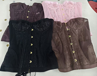 Corsé de malla transparente de lujo para mujer, bustier con cordones y varillas, top sexy tipo tubo para bodas, fiestas y disfraces.