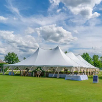 Grand Chapiteau Événementiel Imperméable en PVC pour 300 à 500 Personnes, Bâche d'Événement Blanche, Tente de Réception pour Fête et Mariage
